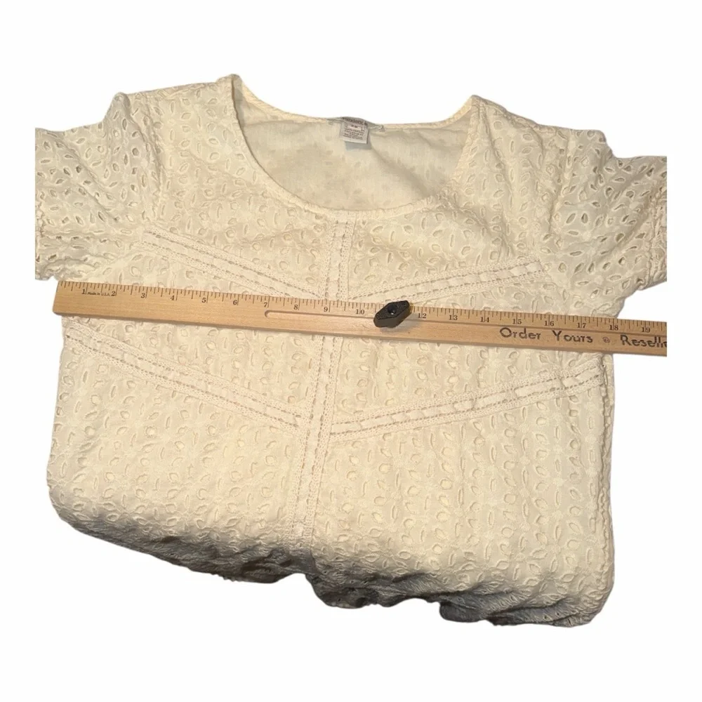 Sundance Ivory Eyelet Shift Dress • Soft Girl Vintage Romantic Cottagecore P8 AG